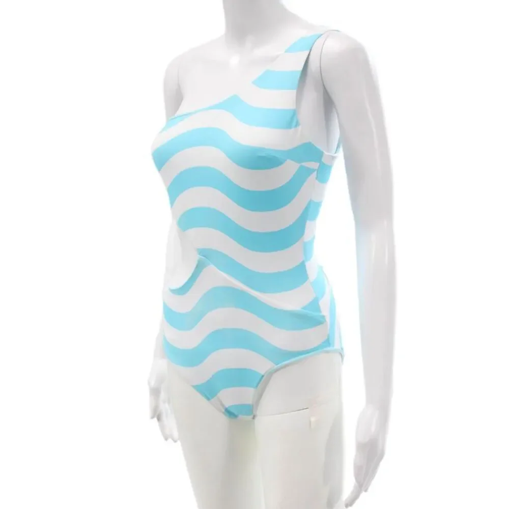 Solid & Striped Women Blue Striped Swimsuit Recycled Polyamide Size M